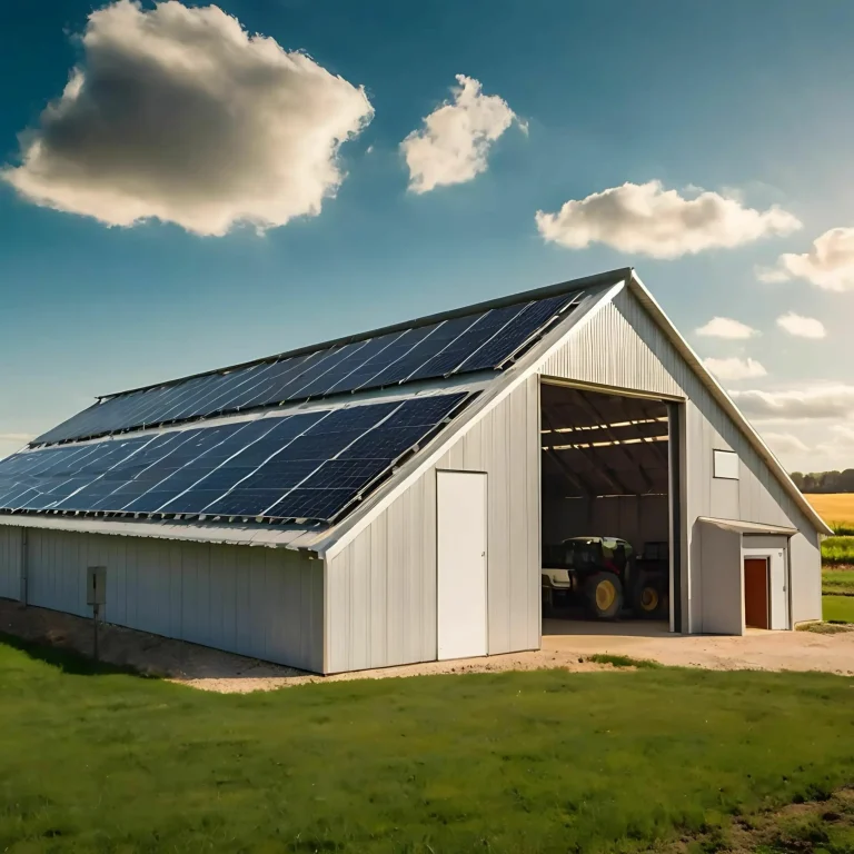 Hangar agricole équipé de panneaux solaires