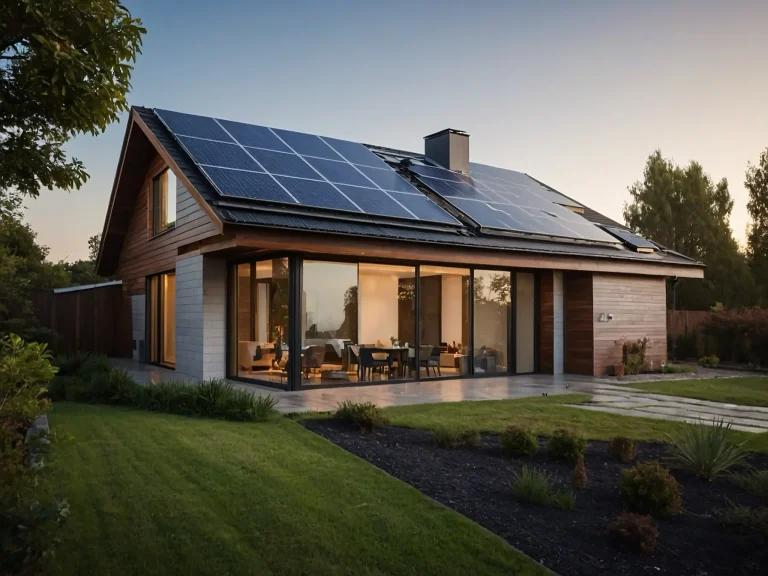 Maison individuelle avec centrale solaire en toiture