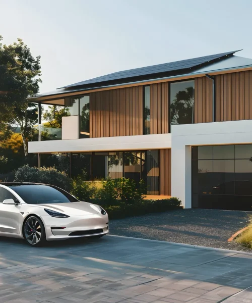 Maison individuelle équipée de panneaux solaires