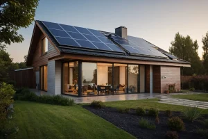 Maison individuelle avec centrale solaire en toiture