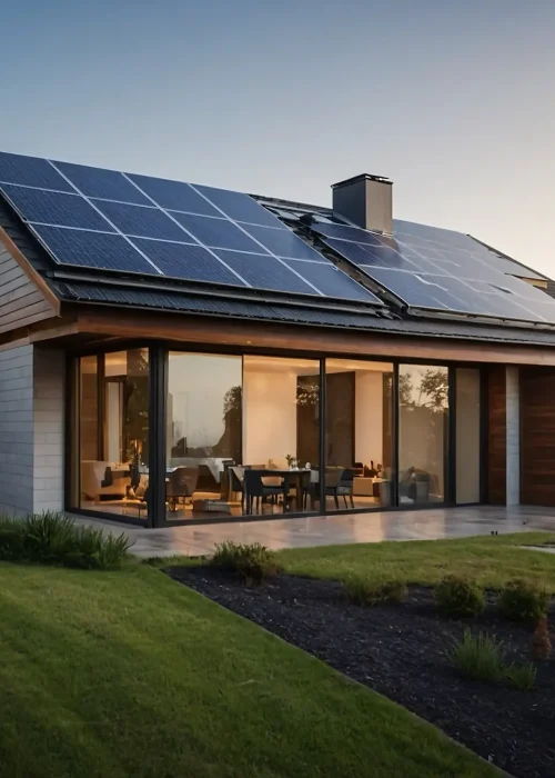 Maison individuelle avec centrale solaire en toiture